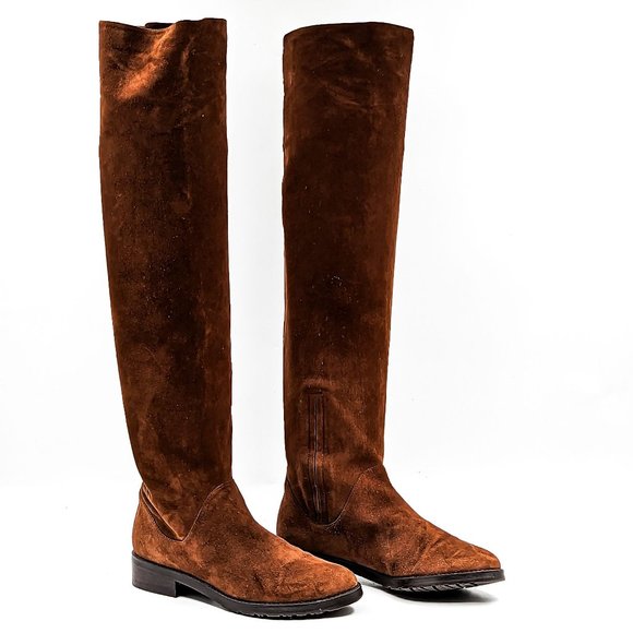 Stuart Weitzman Shoes - Stuart Weitzman Women 5050 City Brown Suede Over The Knee Boots Size 6.5